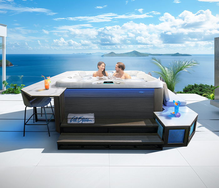 Calspas hot tub being used in a family setting - Berwyn